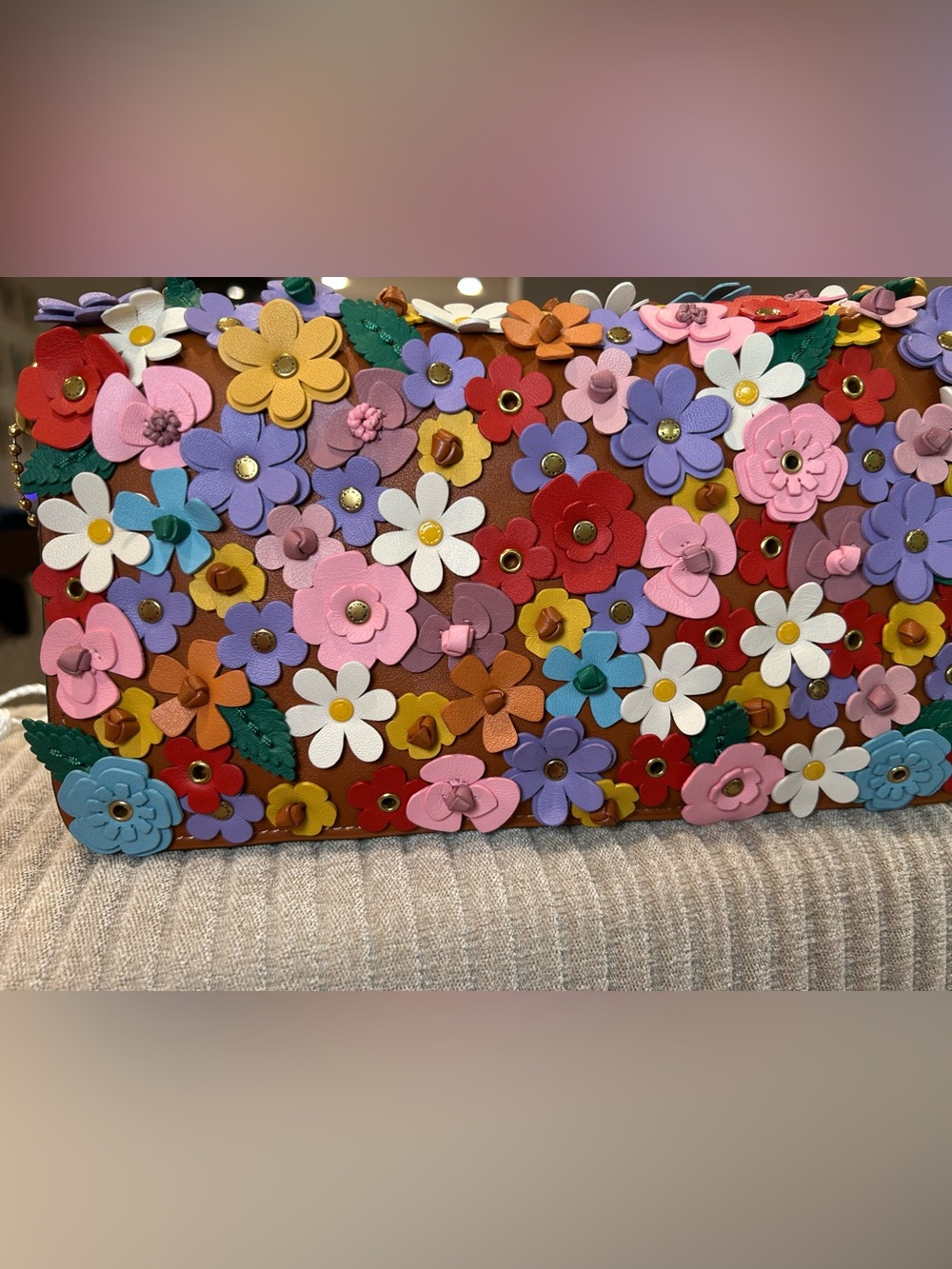 Coach Tabby Shoulder Bag 26 With Floral Applique - Picture 4 of 12